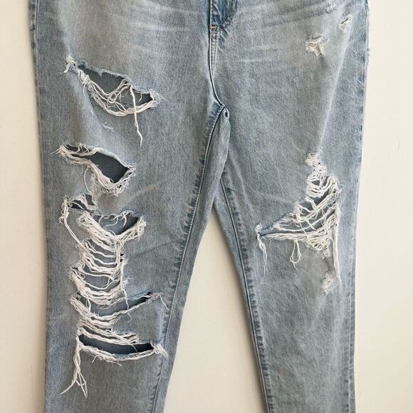 AG The Phoebe Women's High Waisted Distress Tapered Leg Denim Jeans Blue 27 - Picture 3 of 11
